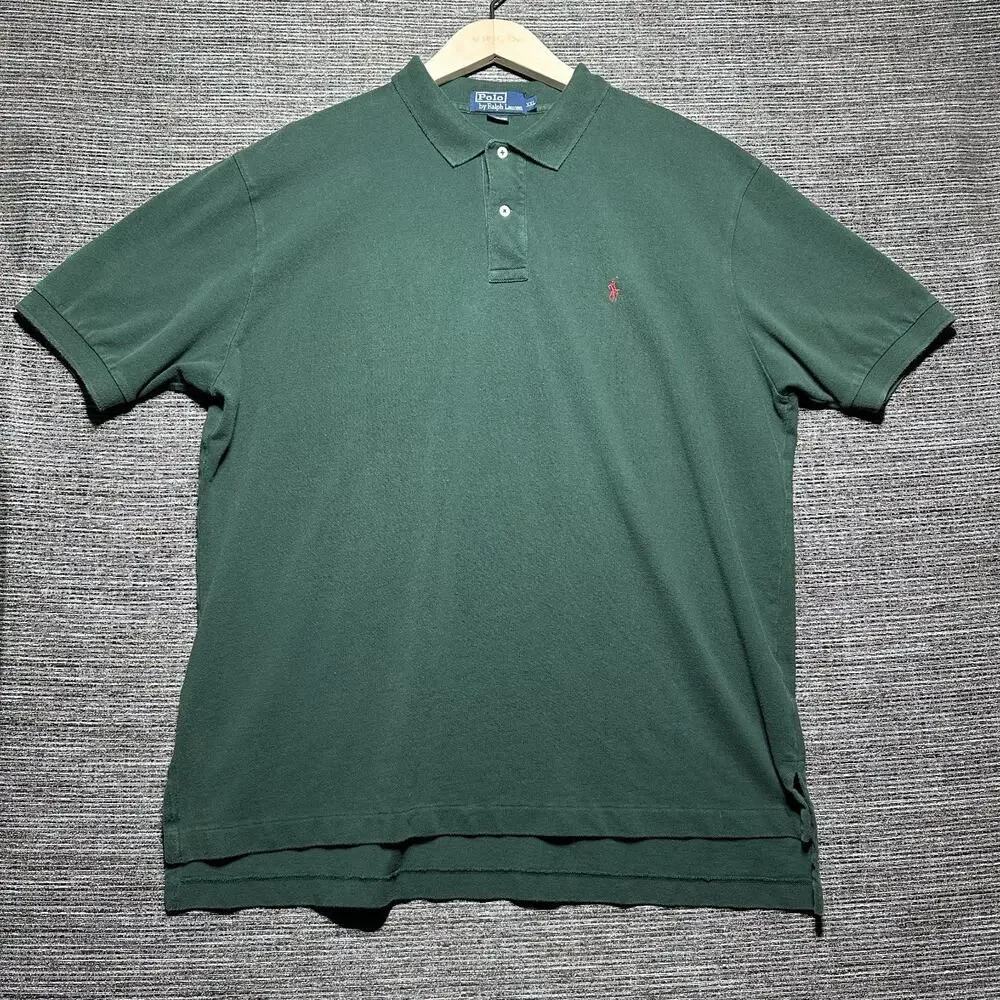 Polo by Ralph Lauren Shirt Men's 2XL Green Short Sleeve Casual